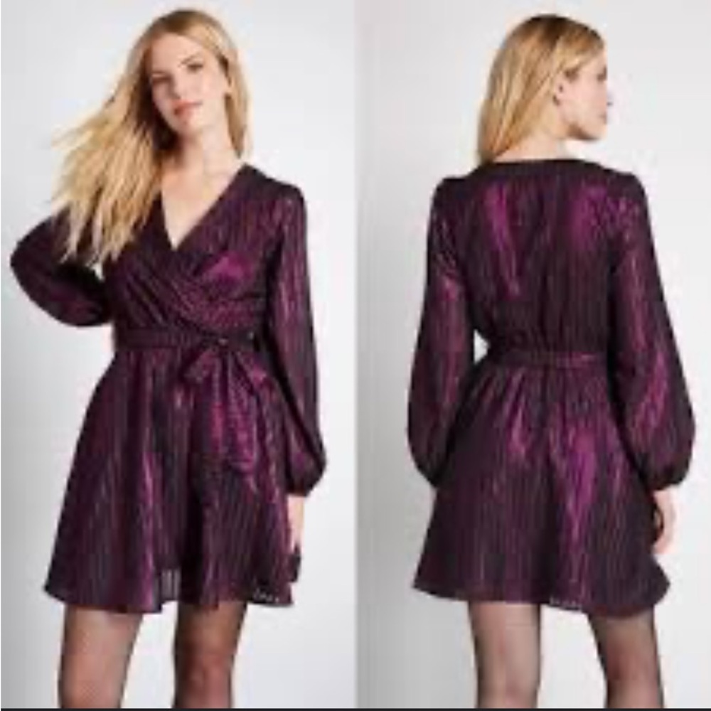 Modcloth Your Time To Shine Metallic A-Line Mini Dress
